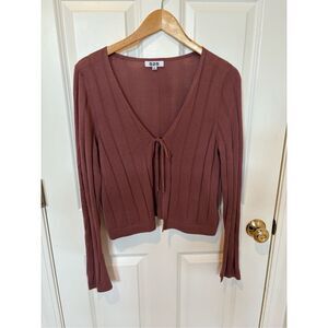 525 Pink Tie Front Cardigan, Medium